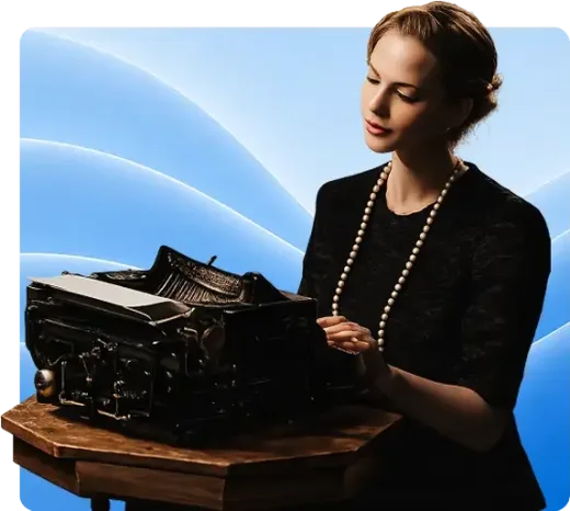 Author writing at a desk